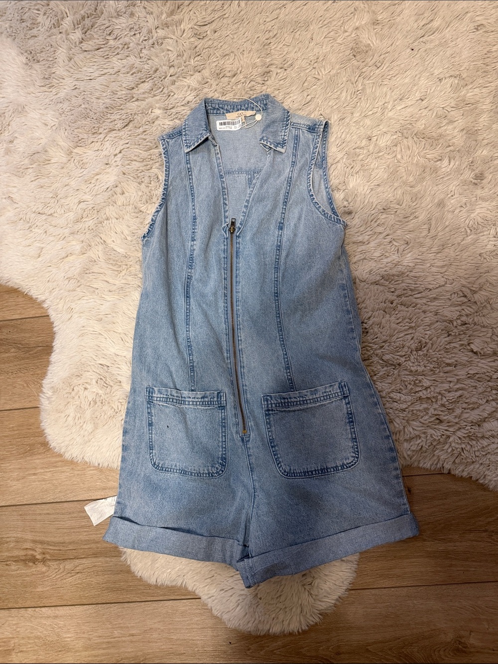 Chelsea & Violet Light Wash Denim Romper